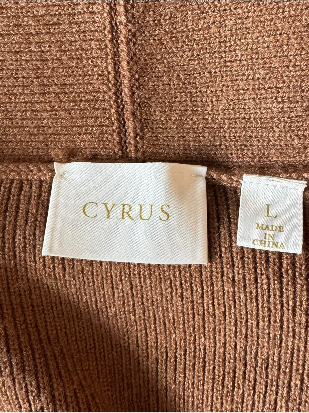 Cyrus - NWT Long Open Front Duster Cardigan Sweater Tobacco Brown Sz L - Picture 6 of 8